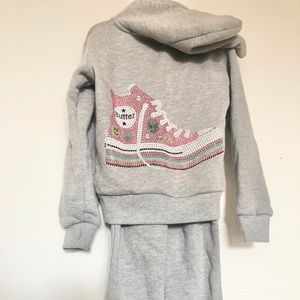 Sweatsuit gray with bling stamped